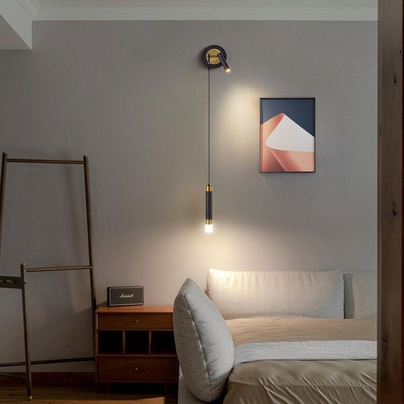 Metal Cylinder Wall Sconce Lighting Modern Style Multi Lights Wall Mounted Reading Lights