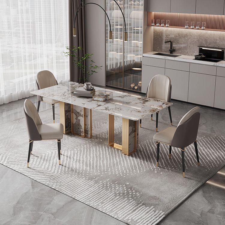 Luxury Sintered Stone Top Dining Set Rectangle 1/3/4/5/6/9 Pieces Dining Room Table Set