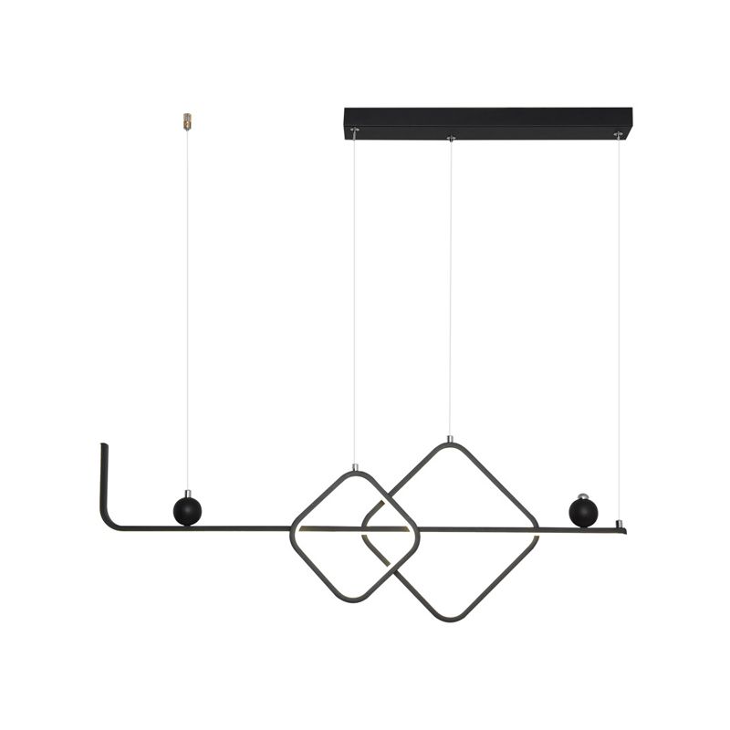 35.5" Wide Linear Island Light Nordic Metal LED Island Pendant for Living Room