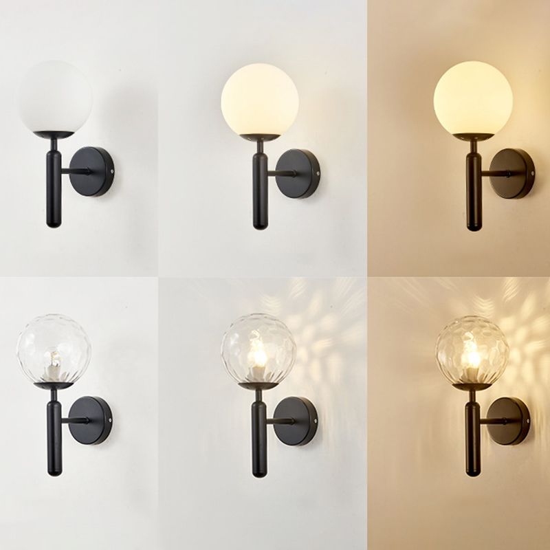 Moderner nordischer Stil kugelförmiger Wandleuchte Leuchten Glas 1 leichte Wandleuchten für Wohnzimmer