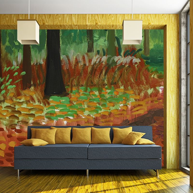 Orange-Green Woldgate Woods Mural Wallpaper Waterproofing Wall Art for Home Gallery
