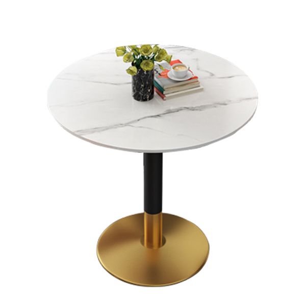 Round Dining Room Table Luxury Pedestal Base Desk of Sintered Stone