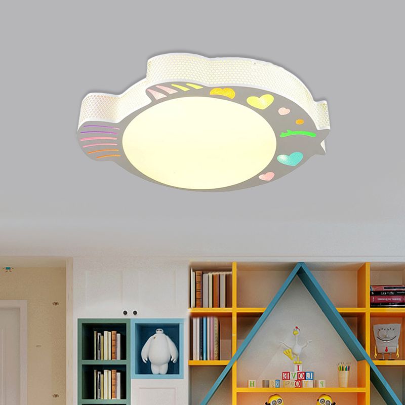 Turbot Shaped Ceiling Mounted Fixture Contemporary Acrylic White LED Flushmount for Bedroom in Warm/White Light