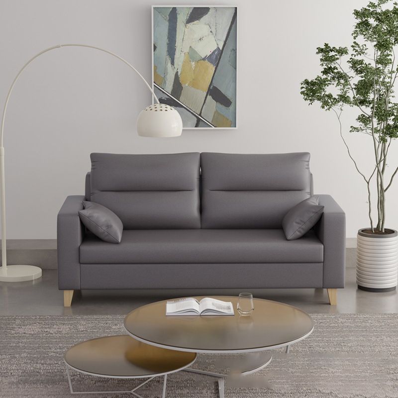 Polish Finish 2-seater Chaise Square Arm Sofa for Bonus Room Apartment