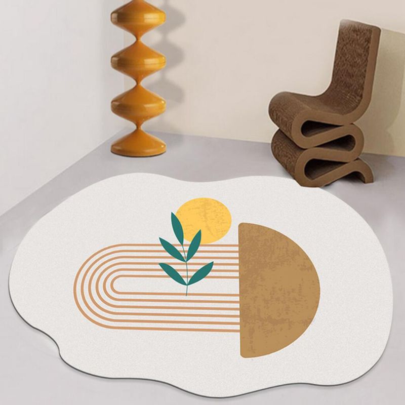 Yellow Simple Carpet Polyester Color Lump Carpet Washable Carpet for Living Room