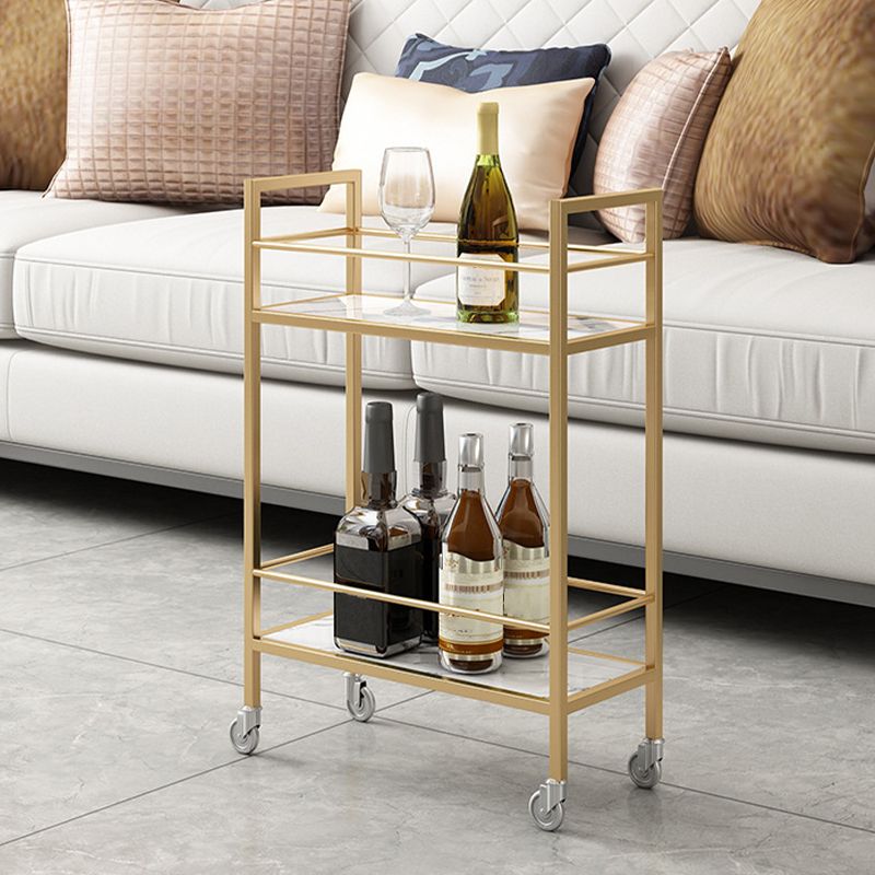Rectangle Top Table Pub Height Dining Table with Gold Base for Bar