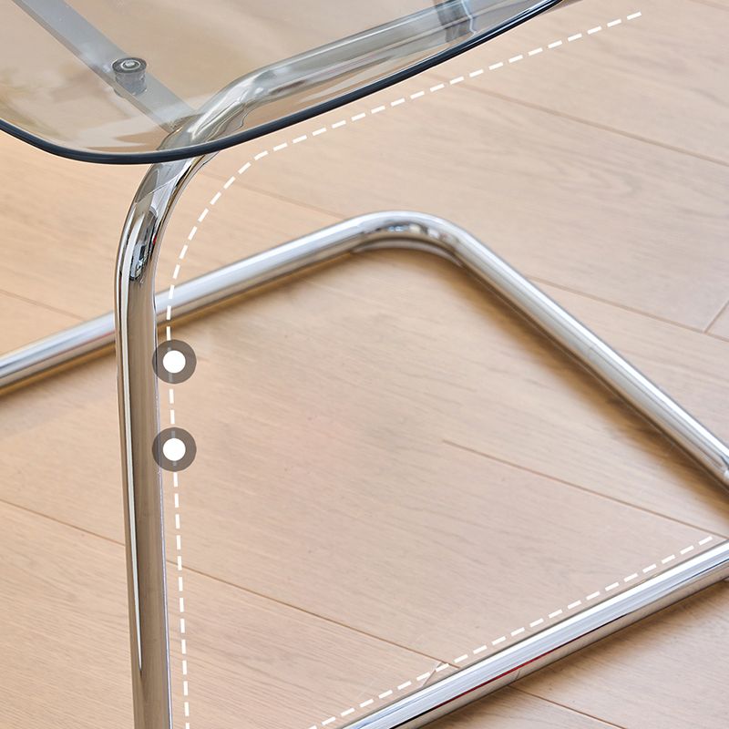 Modern Fixed Back Dining Side Chair Armless Outdoor Bistro Chairs