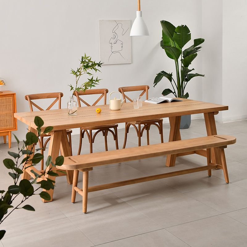 Modern 1/2/4/5 Pieces Dining Bench Set Rectangle Pine Wood Dining Table for Kitchen