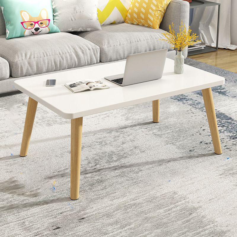 16.5"Tall 4 Legs Natural/ White Rectangular Wooden Table Top Coffee Table