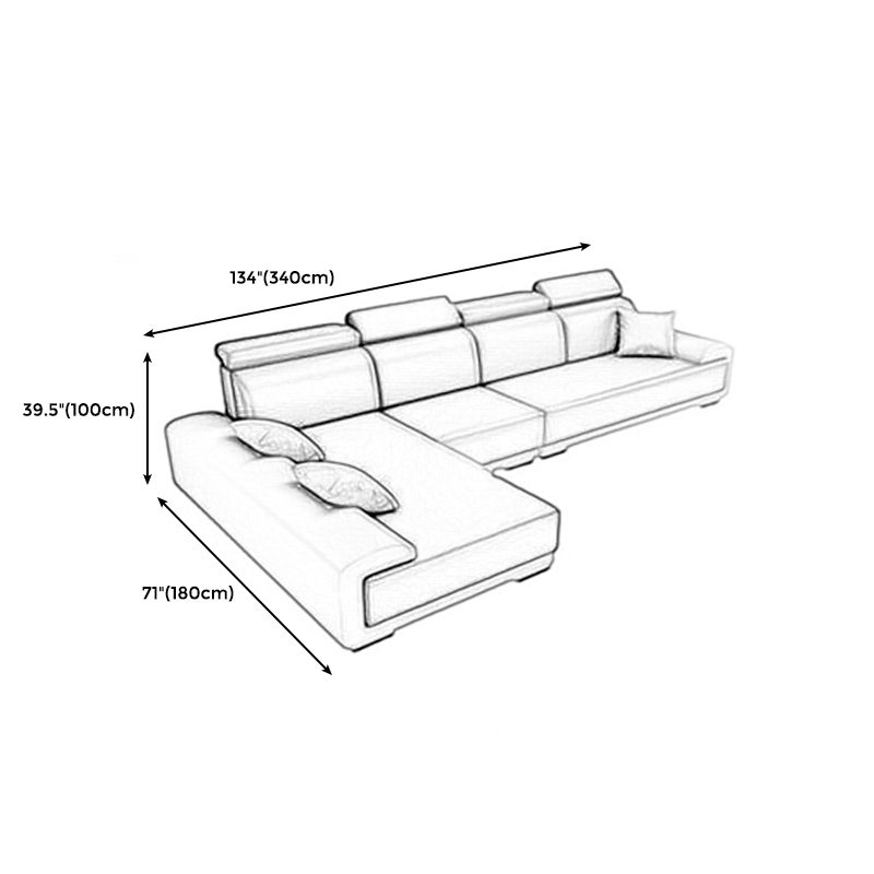 Contemporary High Back Sectionals 39.37" 4-Seater Fabric Square Arm Sofa