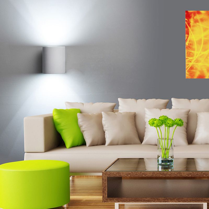 Modern Style Cylinder Wall Sconce Metal 2 Light Sconces for Outdoor