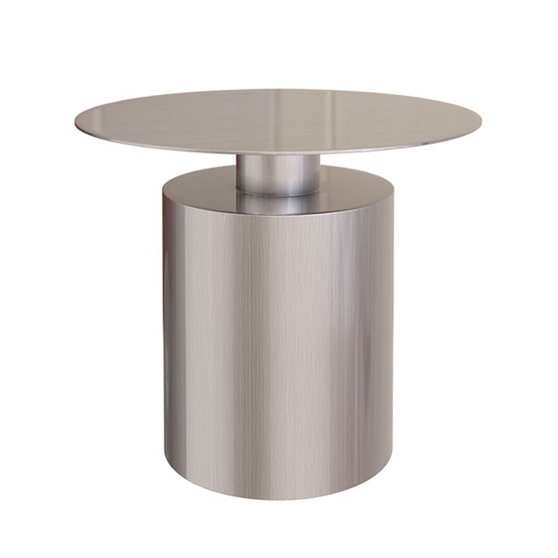 Round Metal Coffee Table Mid-century Modern Pedestal 2-Piece Cocktail Table