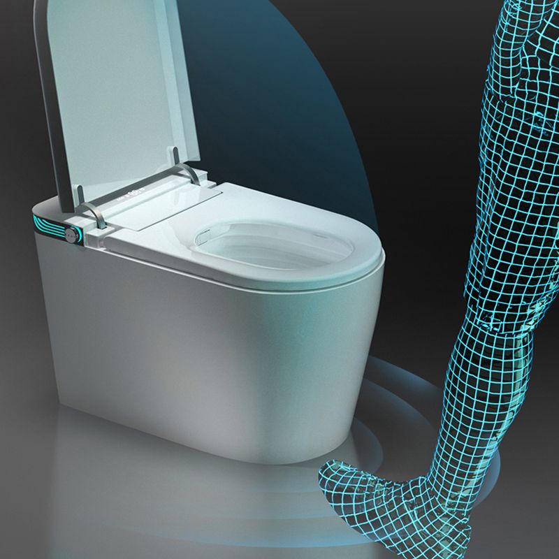Contemporary Siphon Jet Flush Toilet 1-Piece Toilet Bowl for Bathroom