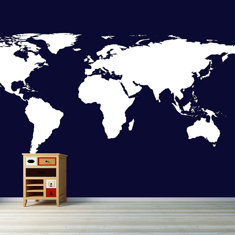 Partial Area Map Contemporary Living Room Wall Decor, Moisture Resistant