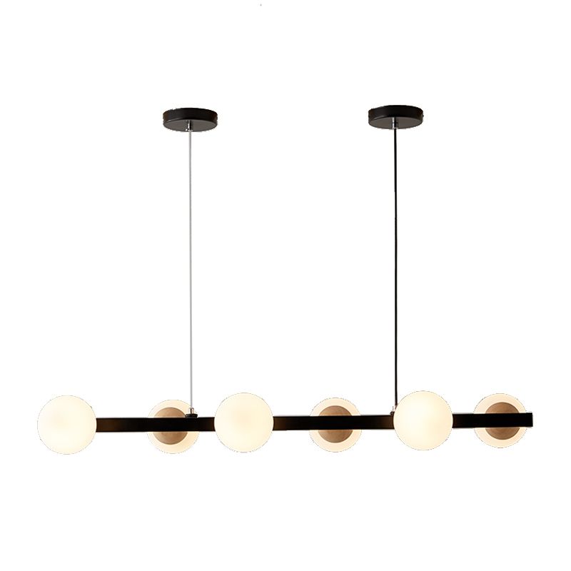 Brown Hanging Ceiling Light White Glass Modern Island Lamps for Dining Room