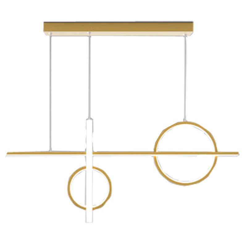 LED Parlour Pendant Lighting Fixture Contemporary Ceiling Suspension Lamp with Lines Acrylic Shade