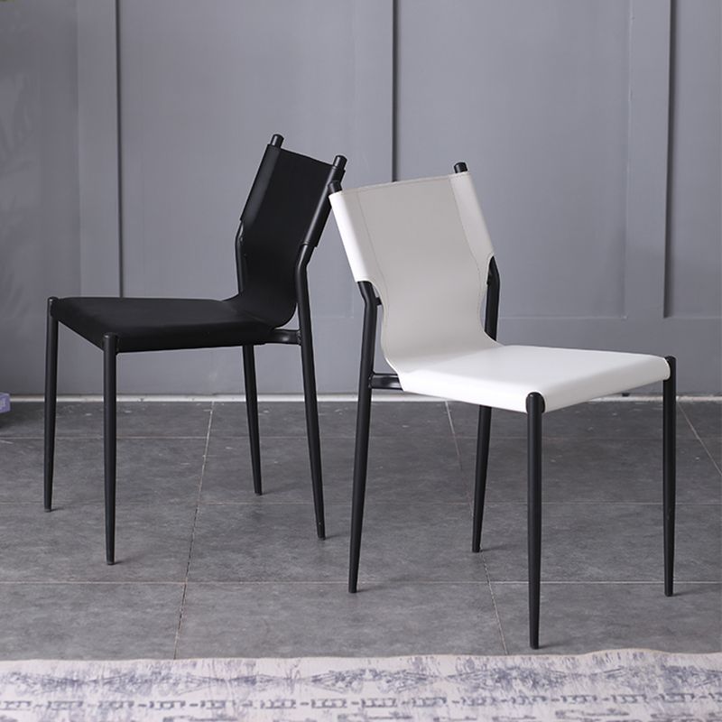 Modern Simple Side Chair Colorful Faux Leather Side Dining Chair for Living Room