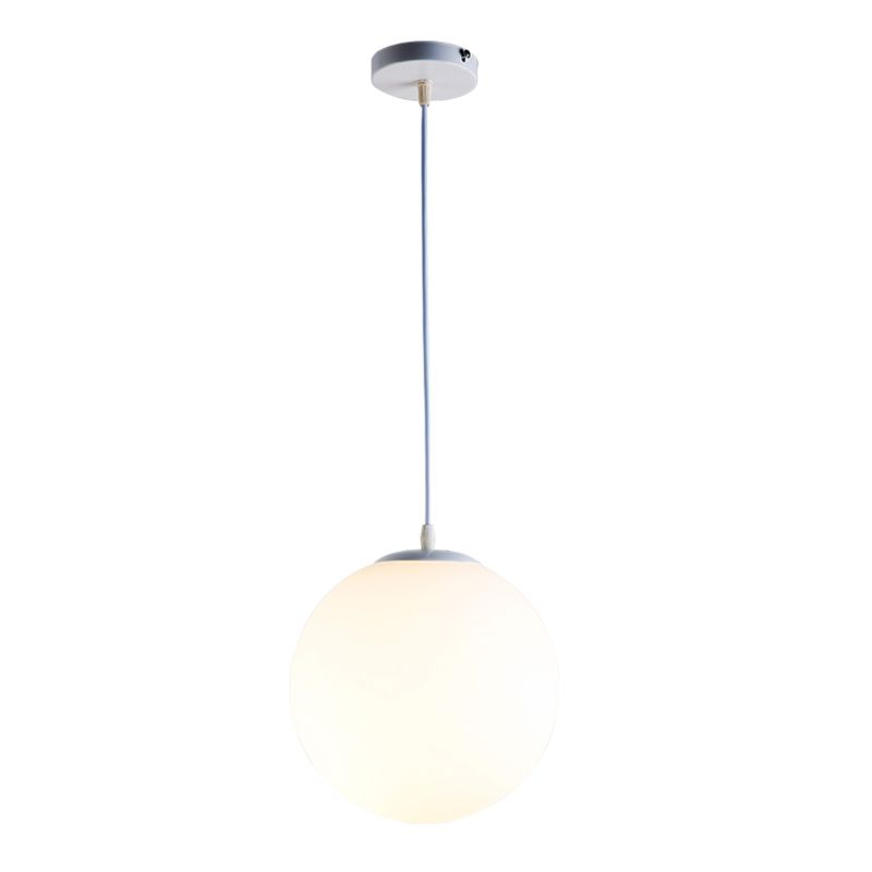 Lampe à suspension en verre blanc escaliers globaux pendentif pendentif avec 1 lumière