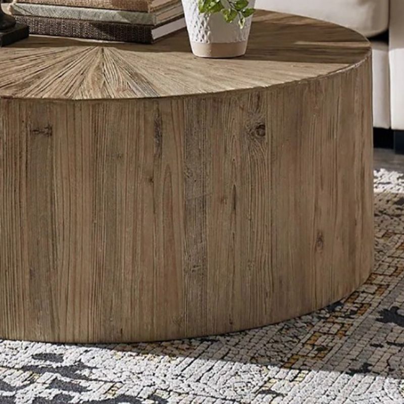 Rustic Corner Table Solid Wood Round Distressed Accent Side Table