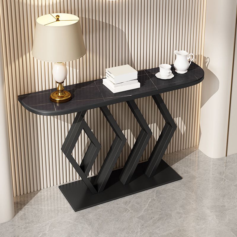 11.8" W Glam Console Table Scratch Resistant Slate End Table
