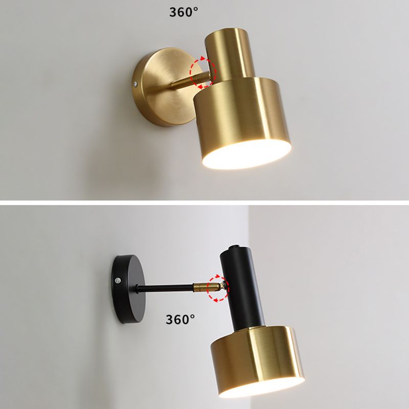 Postmoderne Small Wall Lampe métallique 1 tête de chevet de chevet.