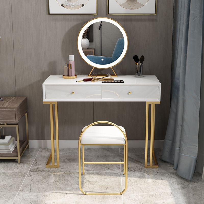 Glam Makeup Counter 18.11" Wide Vanity Tables with 2 Storage Drawers
