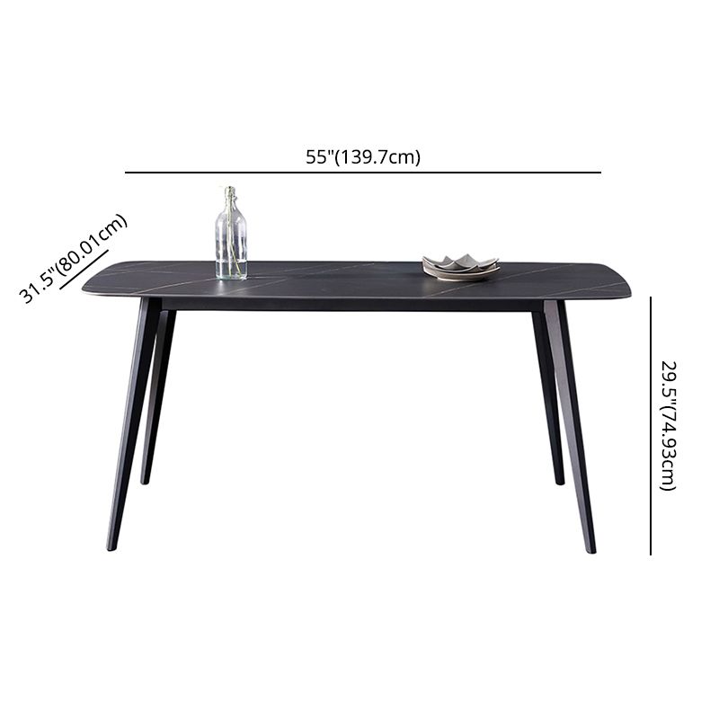 Modern Kitchen Sintered Stone Furniture with Standard Height Compact Dining Room Table Set