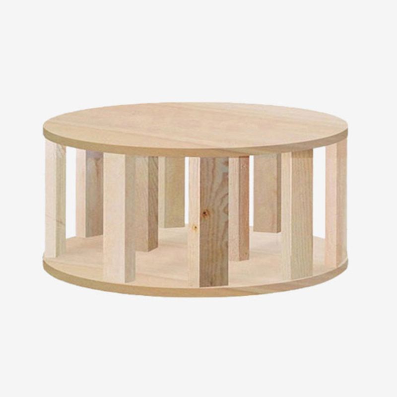 Glam Faux Leather Upholstered Standard Ottoman Round Shape Pouf