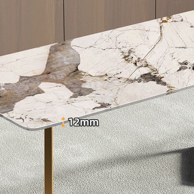 Metal tradizionale tavolo da interno rettangolare tradizionale tavolo in pietra sinterizzata con base a slitta