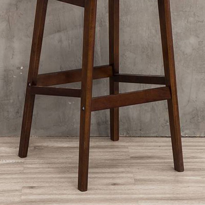 Industrial Style Bar-stool Square Seat Counter Bar Stool with Wooden Legs