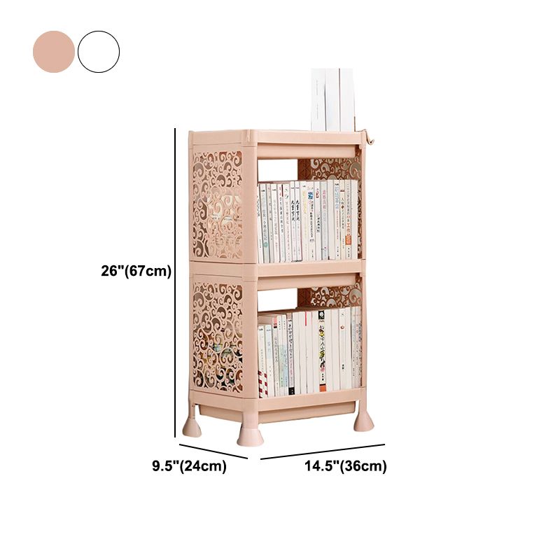 Contemporary Style Bookshelf Plastic Open Back Bookcase for Home Office