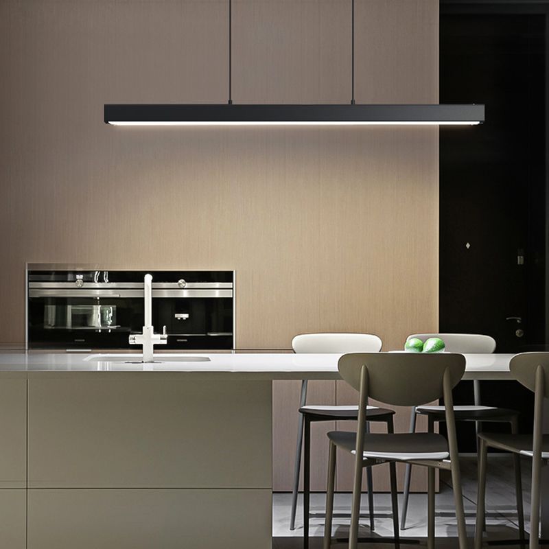 Nordic Simple Island Light armatuur rechthoek LED Dineruimte Hanglamp