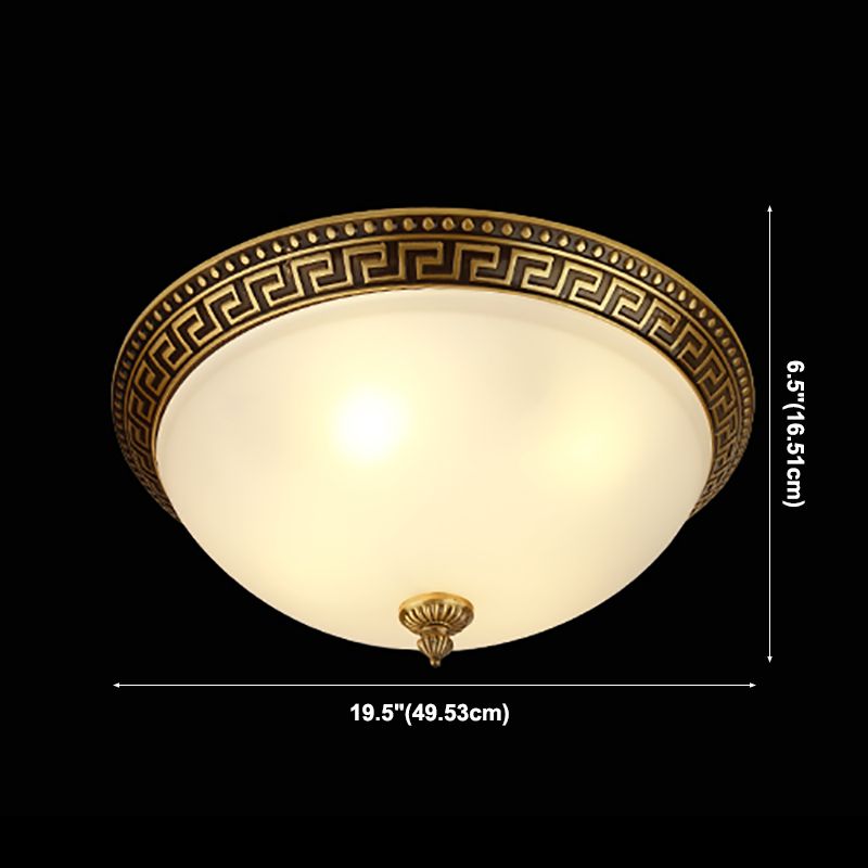Retro inbouwlamp wit glazen kap plafondlamp voor woonkamer