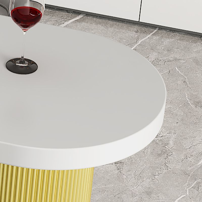 Specialty Wooden Bar Table 3-shelf Bar Height Pub Table with Metal Pedestal