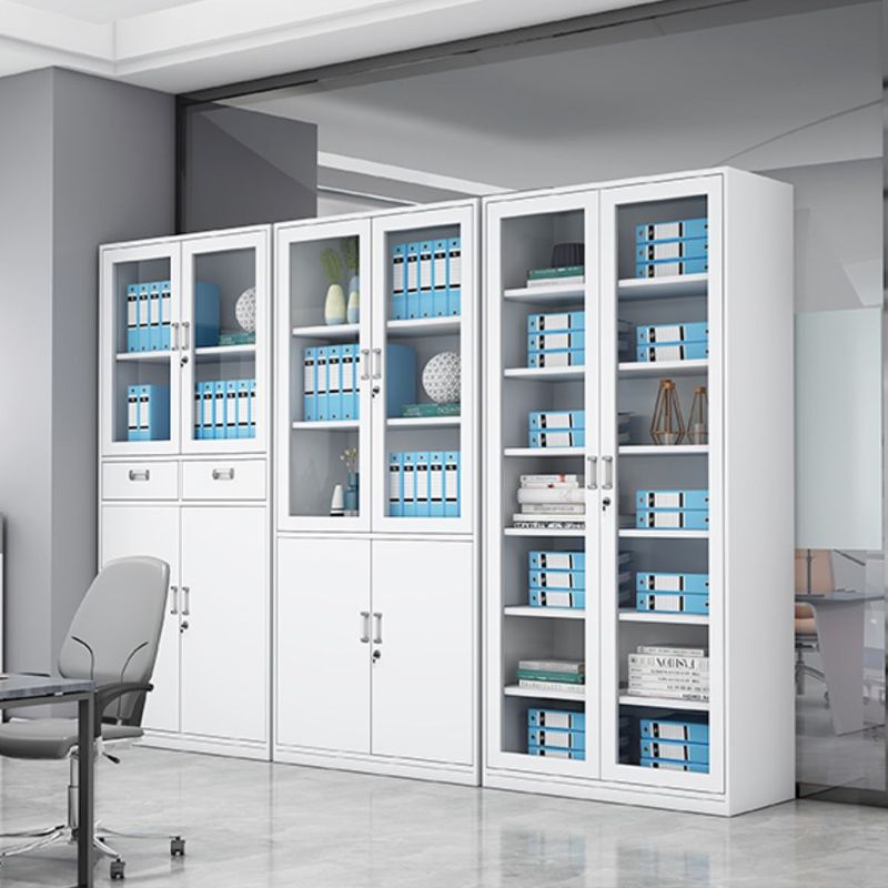 Modern File Cabinet Steel Adjustable Storage Shelves and Locking Drawers Cabinet