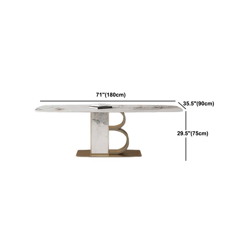 Minimalist Dining Set 1/4/5/6/7 Pcs Sintered Stone Dining Table with Upholstered Chairs