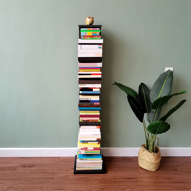 Contemporary 13.77" Wide Bookshelf Wood Geometric Shelf Bookcase