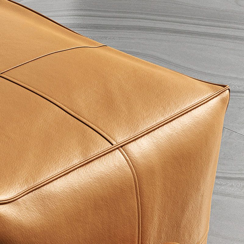 Contemporary Home Square Ottoman Leather Foot Stool without Legs