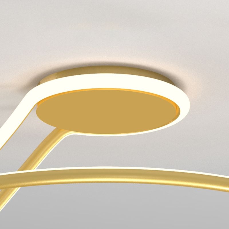 Style moderne en forme linéaire lampe de plafond métal 1 lumière légère plafond pour chambre à coucher