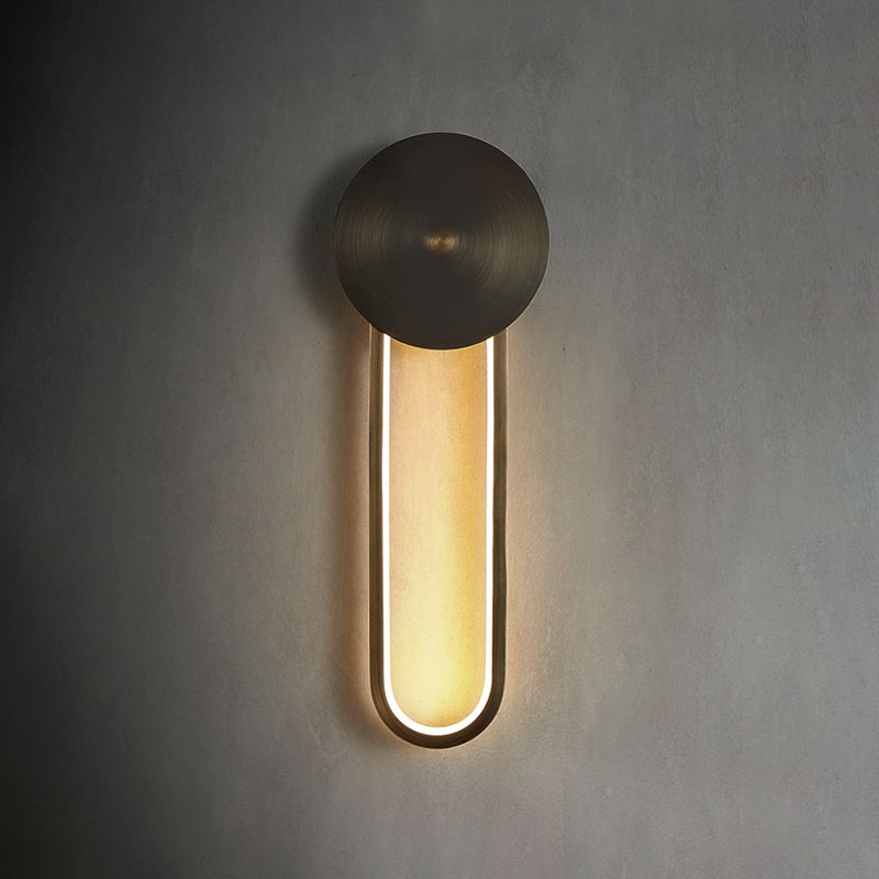 Oval Shade Metal Wall Sconce Modern Style 1 Light Wall Mount Lighting
