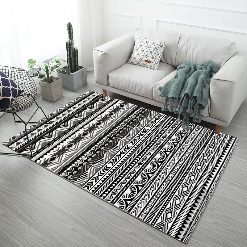 Minimalistischer, moderner Teppich für den Innenbereich, mehrfarbiger geometrischer Teppich, rutschfester, schmutzabweisender, maschinenwaschbarer Teppich für die Heimdekoration