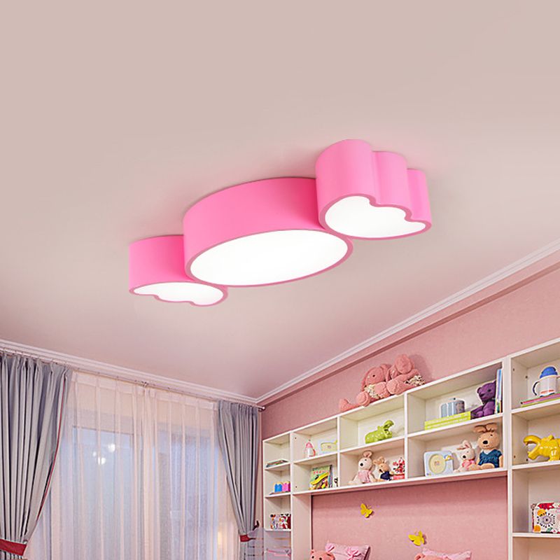 Éclairage de plafond LED pour enfants avec abat-jour en acrylique, luminaire encastré rouge/rose/jaune bonbon
