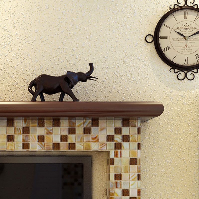 Yellow Minimalist Wall Covering 20.5"W x 33'L Textured Surface Wallpaper for Living Room Decoration