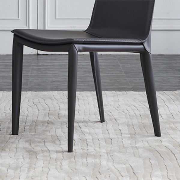 Contemporary Armless Dining Chairs Faux Leather Dining Chair