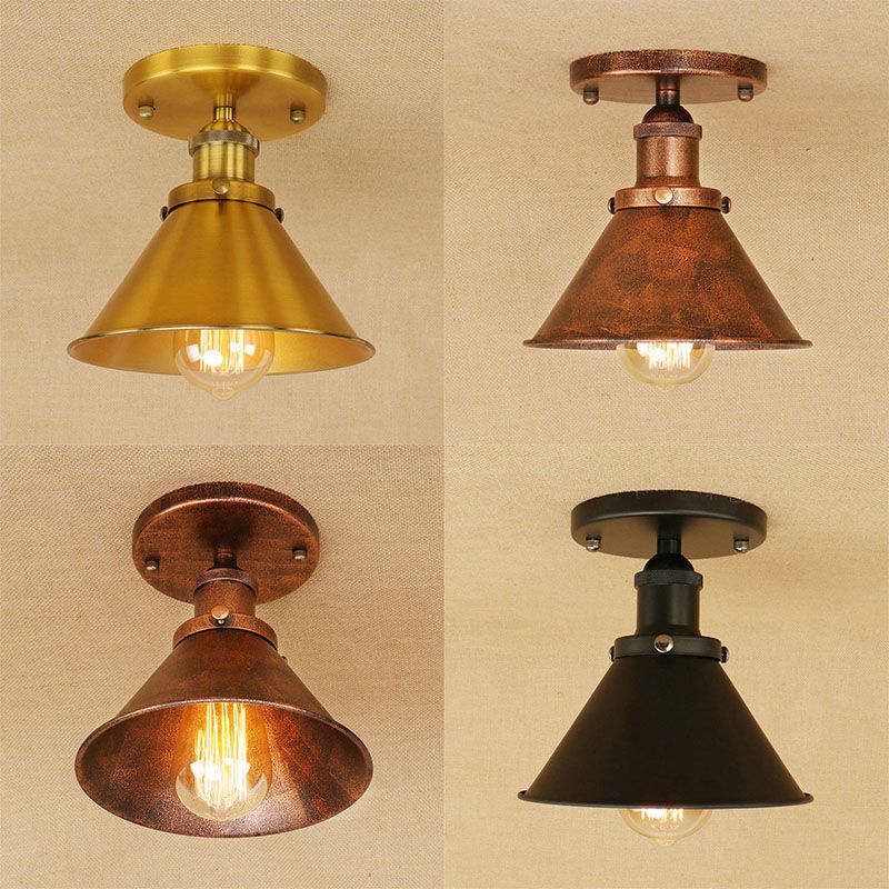 Metaal uitlopende vorm, inbouwarmatuur, industriële stijl, 1 licht, inbouwlamp