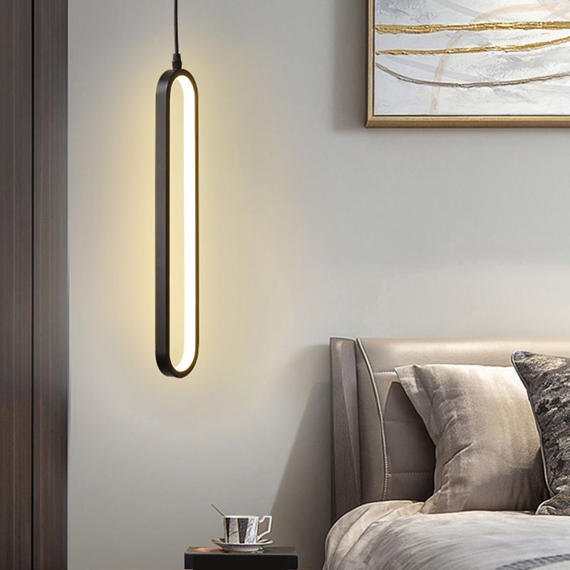 Geometrische hangende hanglamp moderne stijl metalen led zwart hangend plafondlicht