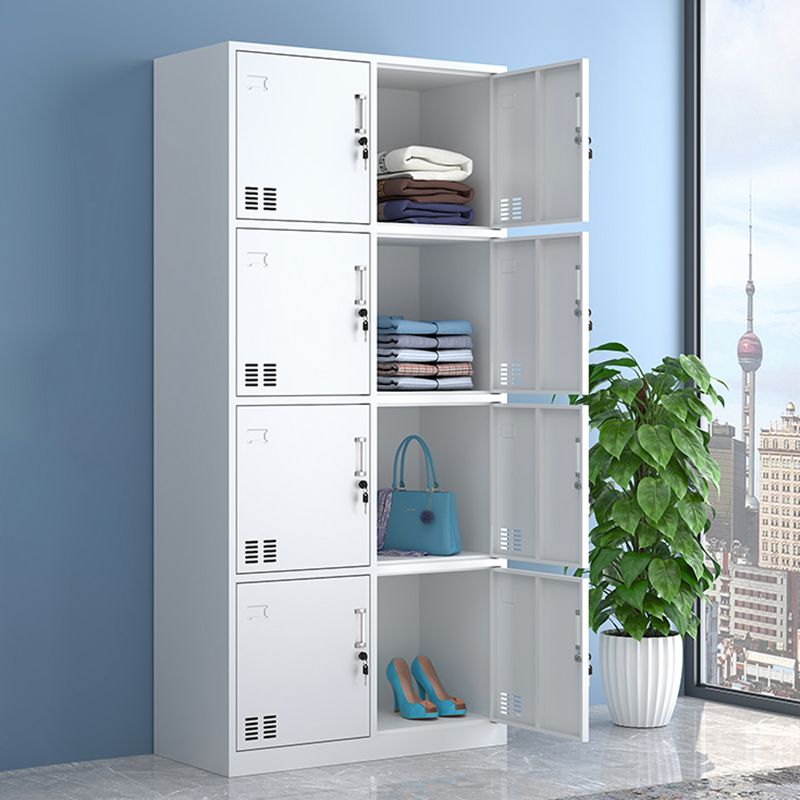 Modern Style Wardrobe White Colour Metal Wardrobe Closet With Doors