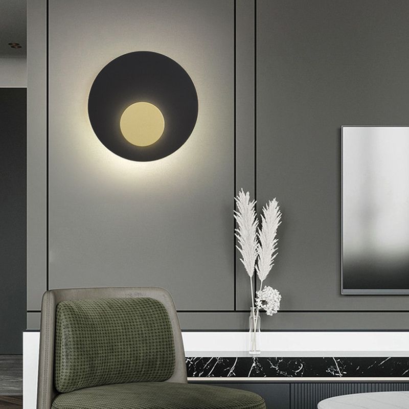 2-Light Round Wall Light Modern Metal Wall Lights for Living Room