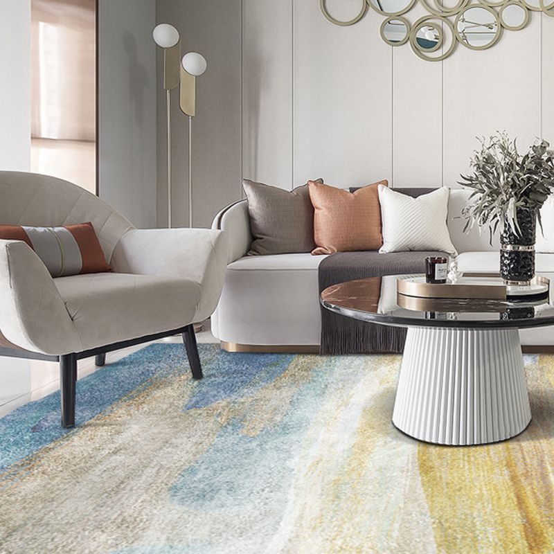 Grey Modern Carpet Polyester Graphic Carpet Stain Resistant Carpet for Drawing Room