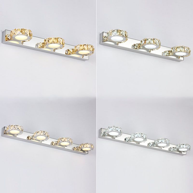 Crystal Geometric Wall Sconce Modern Multi Lights Mirror Wall Mount Light Fixture